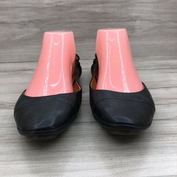 Peter Millar Ballet Flats Womens 8.5M Black Leather Slip On Shoes - Picture 5 of 13